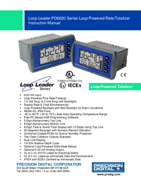 Thumbnail of document Manual - PD6620 Loop-Powered IS & Nonincendive Rate / Totalizer